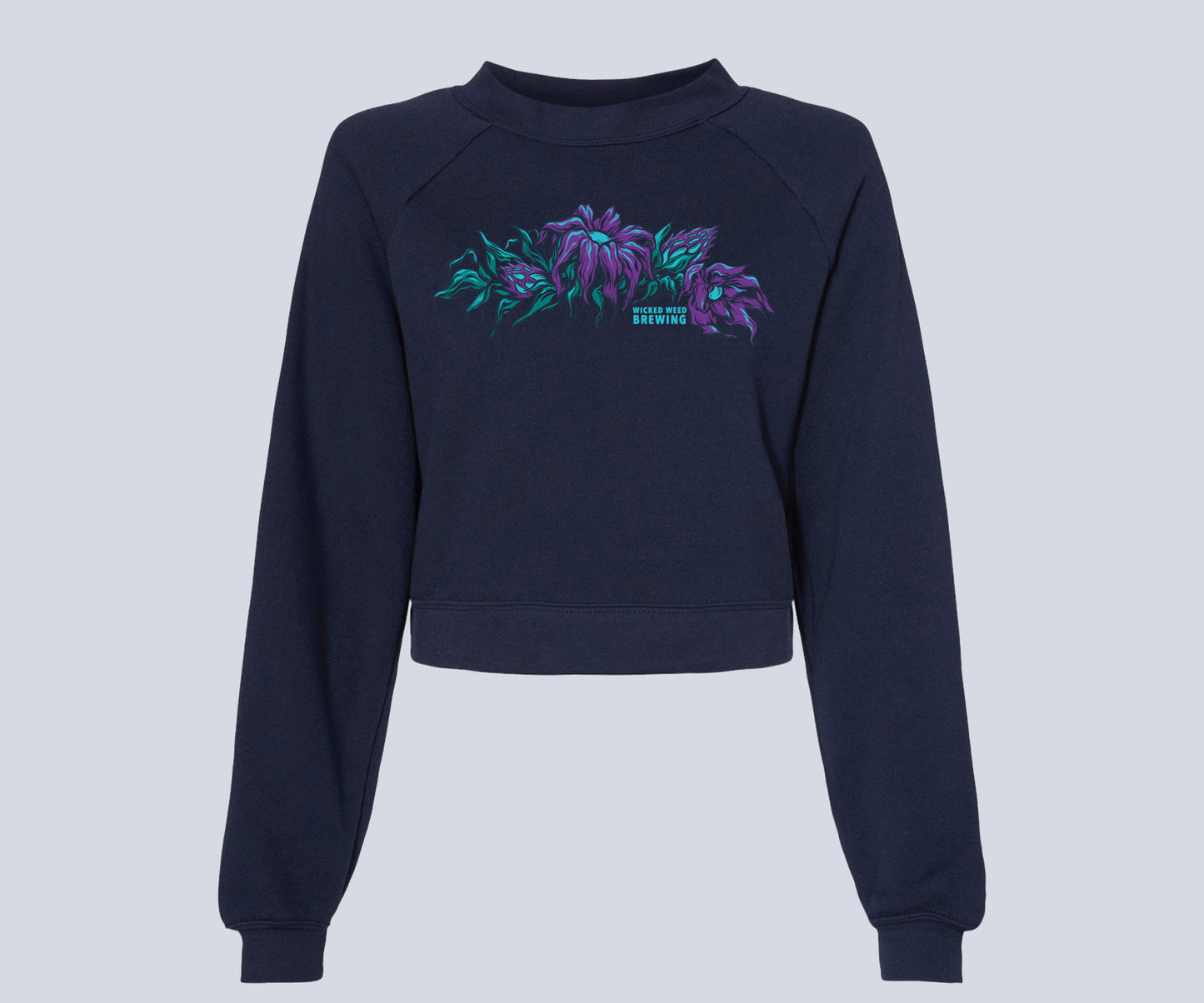 Navy Blue Fem Crop Sweatshirt